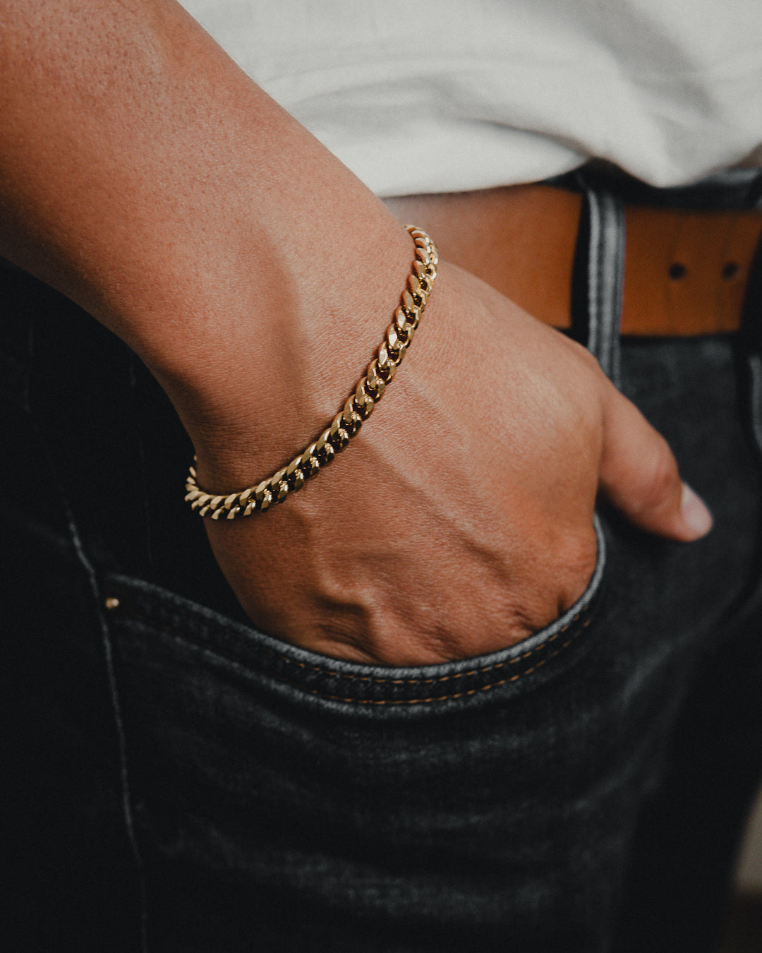 Pulsera Hombre cubana 6mm 20cm