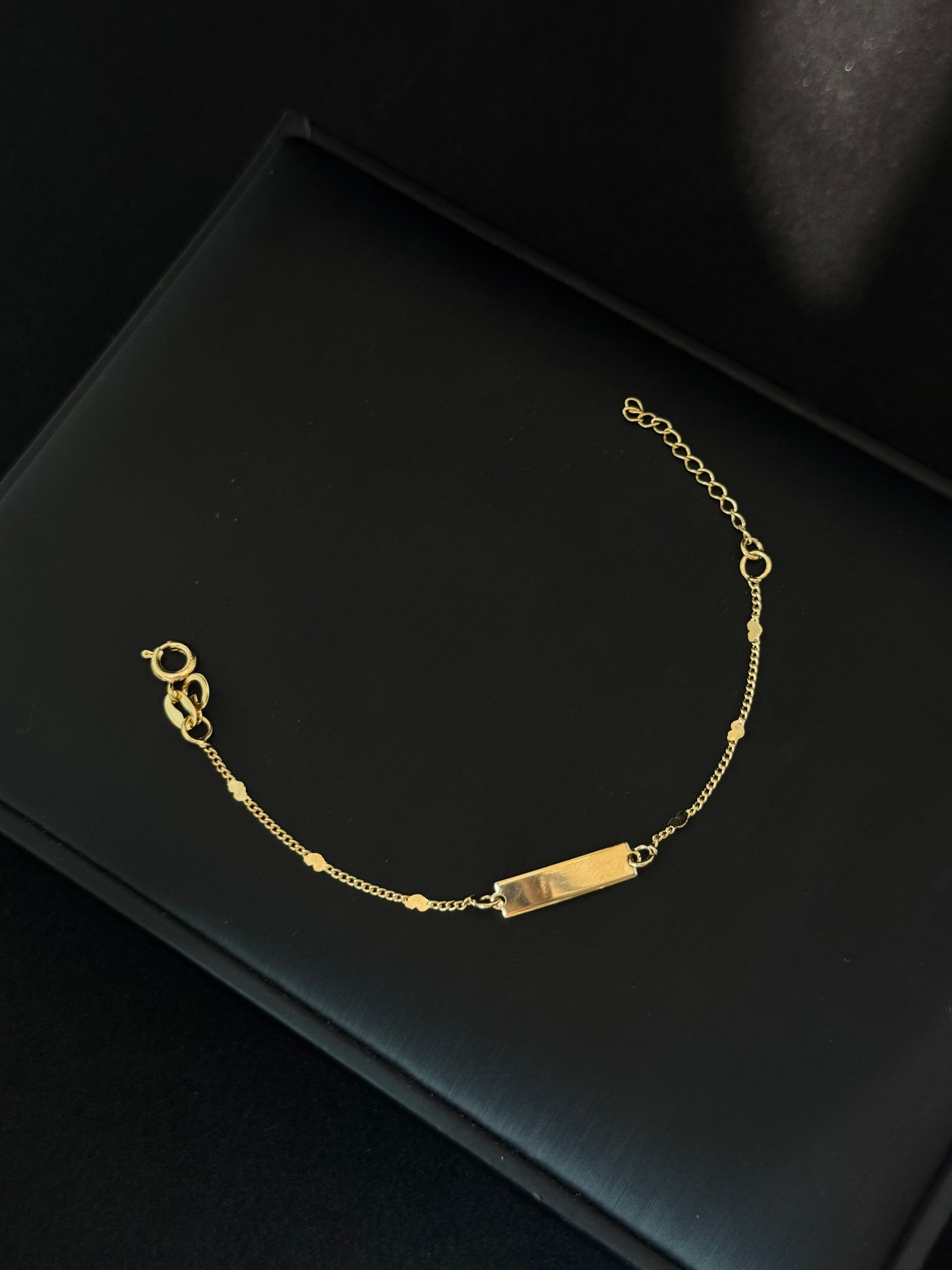 Pulsera Cubana Corazones Placa