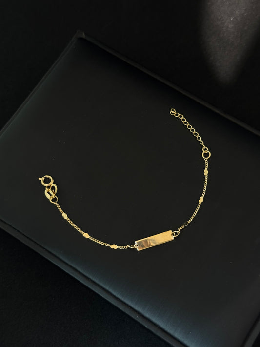 Pulsera Cubana Corazones Placa